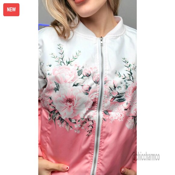 Quilted Lightweight Bomber Jacket Casual Zip Up Spring Fall Outerwear with - Picture 5 of 7